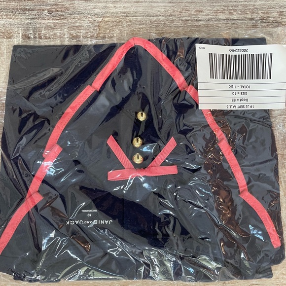 NEW with tag! Janie and Jack Navy Top with Pink Trim - Picture 1 of 6